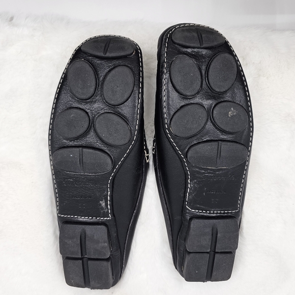 Faconnable Marli black leather slip on loafers Size 37 - Picture 6 of 11